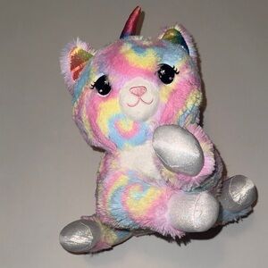 Rainbow Pastel Unicorn Plush Cat - Iridescent Hooves